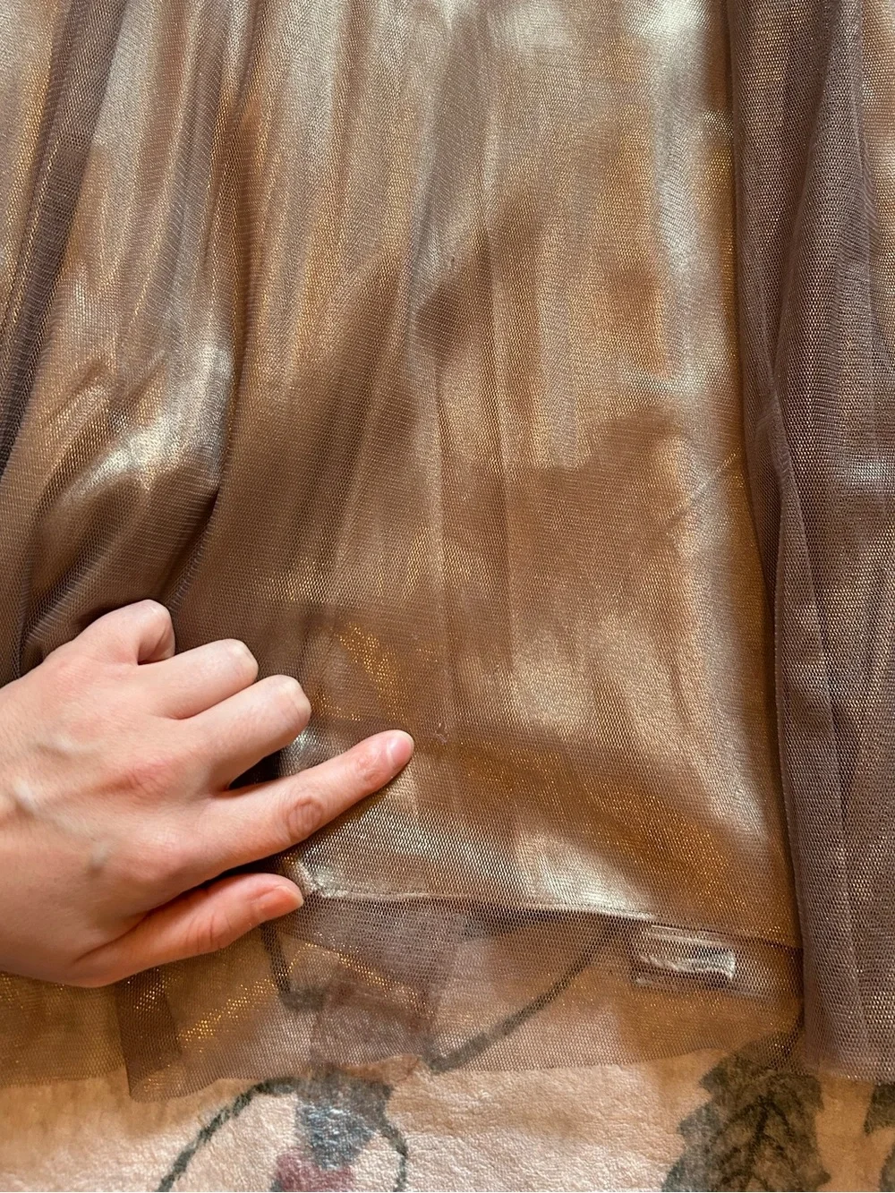 Cachet Metallic Bronze Maxi Dress with Beaded Shoulders - Picture 3 of 16